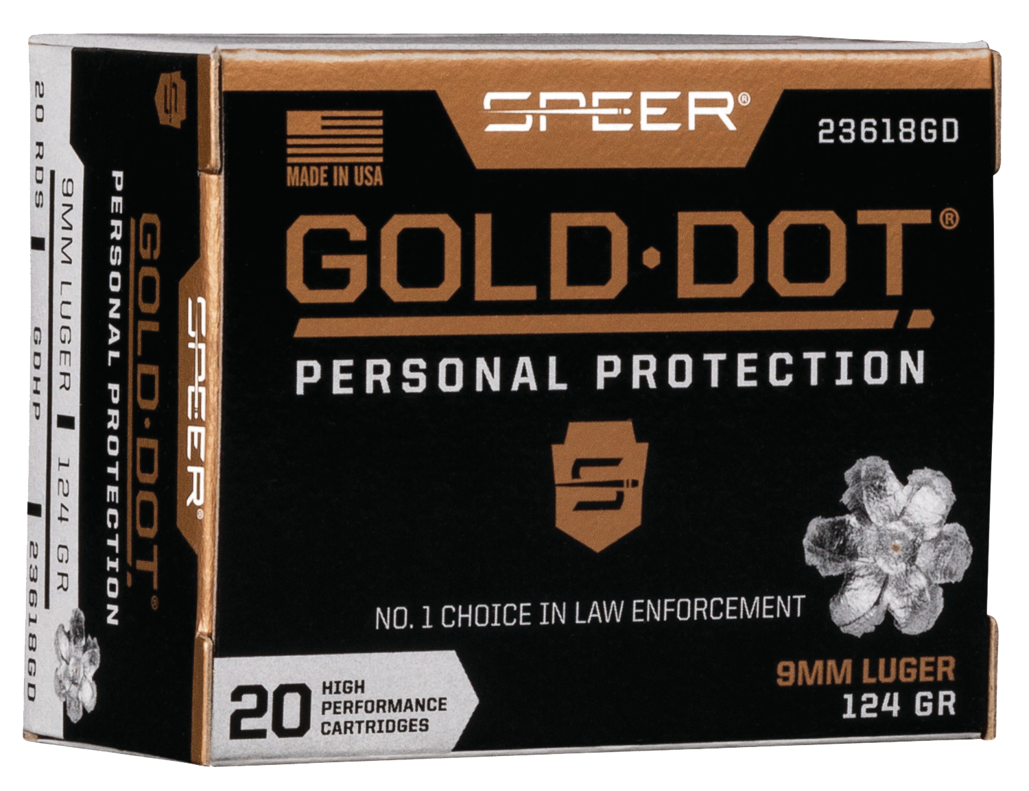 SPEER GOLD DOT 9MM LUGER (9X19 PARA) HANDGUN AMMO AMMO SPEER GOLD DOT 9MM LUGER (9X19 PARA) HANDGUN AMMO AMMO - Rifle Ammo - Miami Shooters Supply