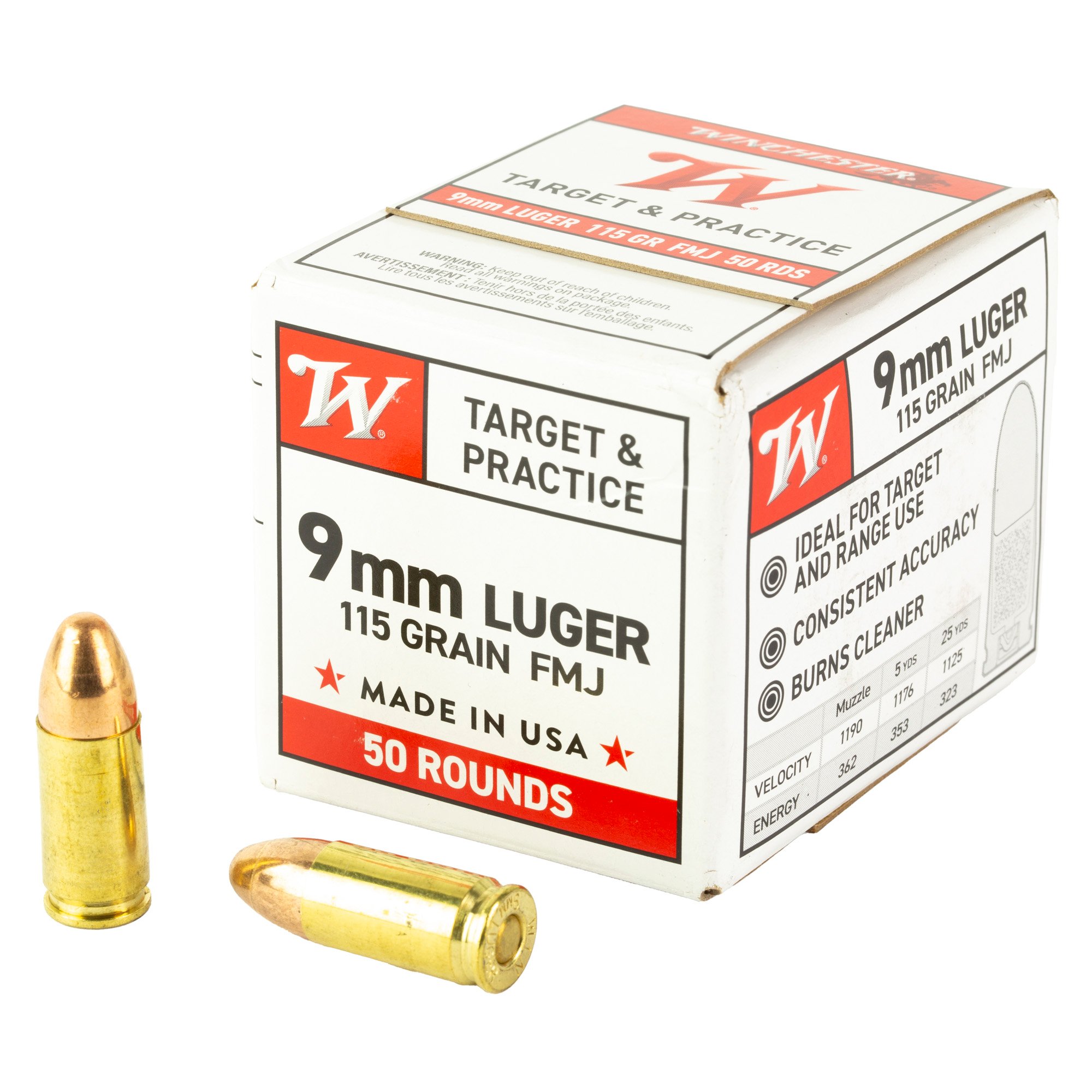 WINCHESTER USA WHITE BOX HANDGUN AMMO