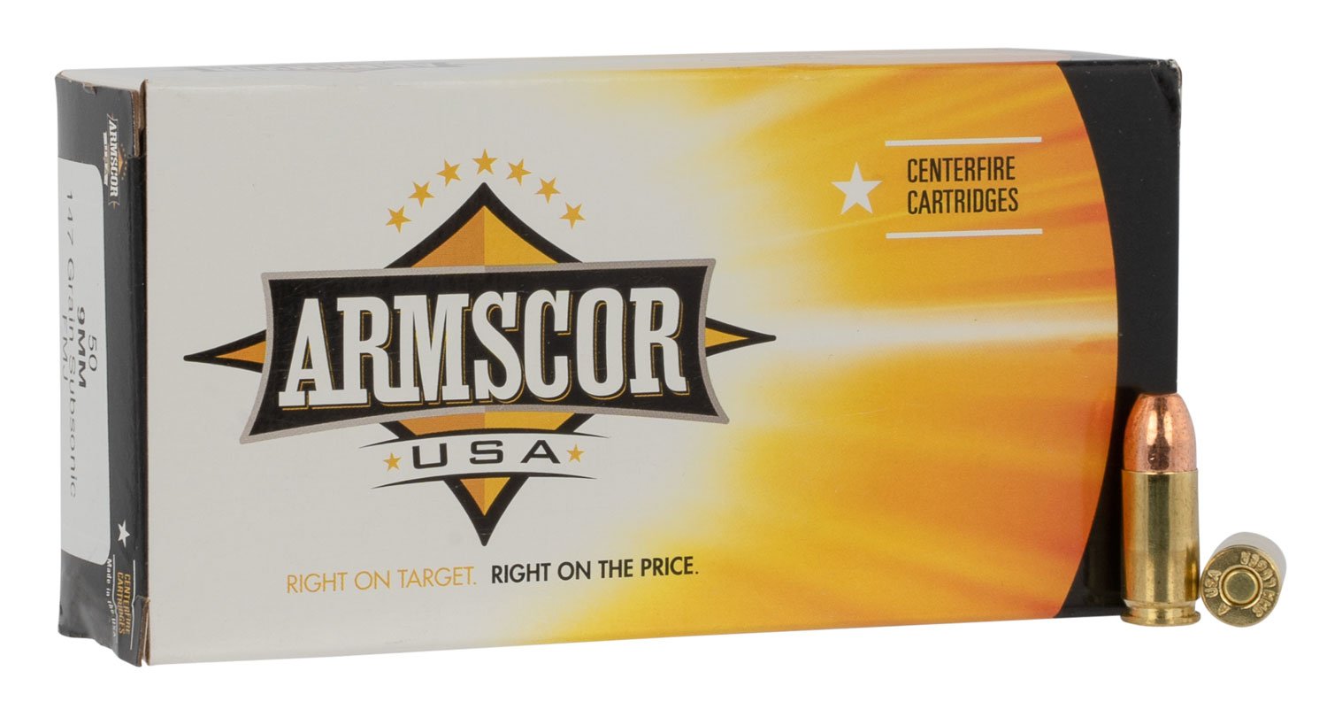 ARMSCOR 9MM SUBSONIC (BOX OF 50) HANDGUN AMMO