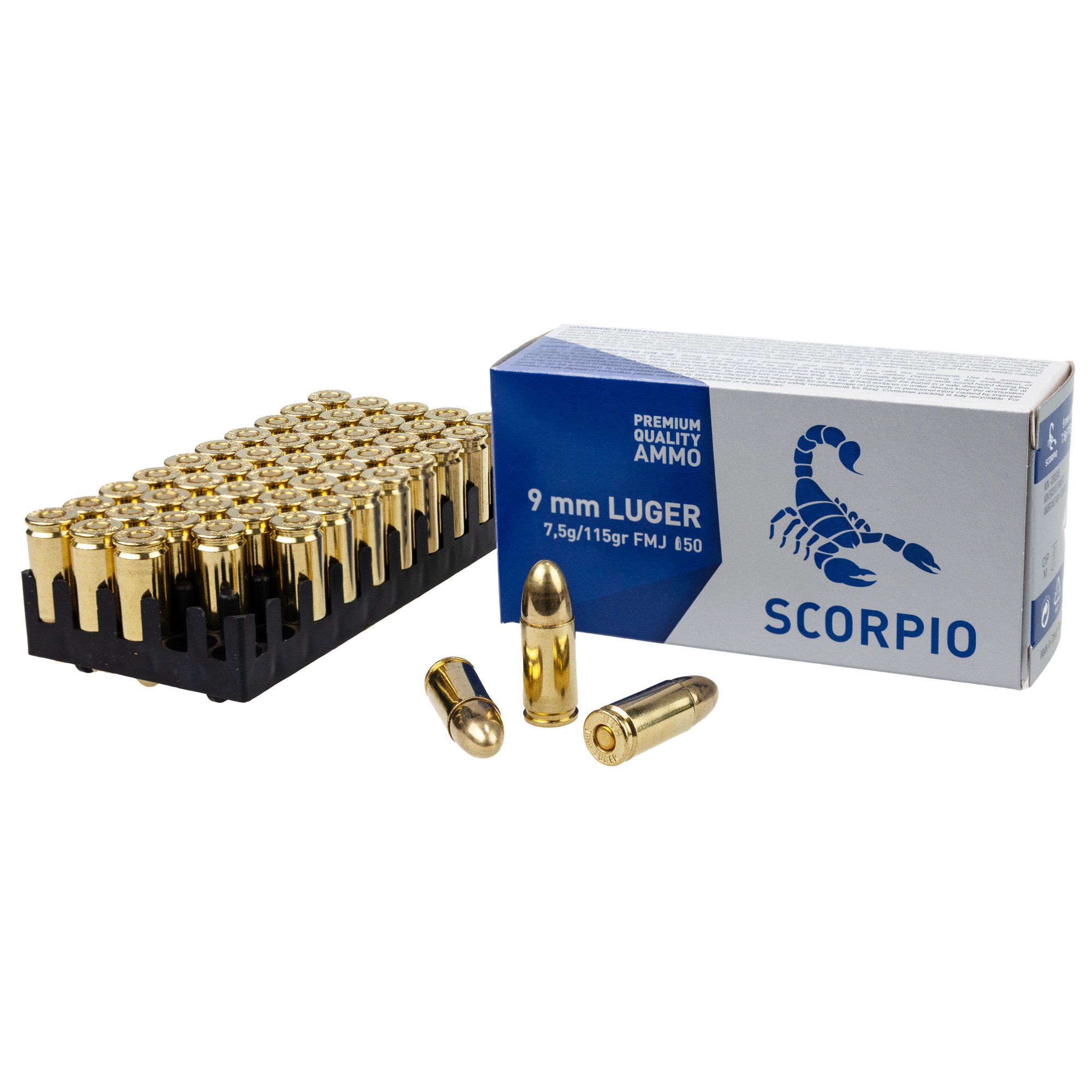 SCORPION 9mm 115Gr FMJ HANDGUN AMMO