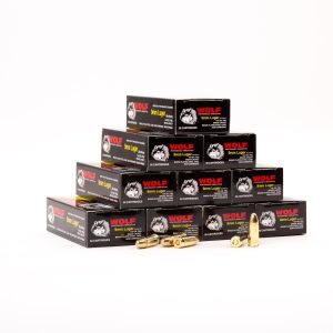 WOLF 9MM FMJ BRASS PLATED STEEL CASE 124 GR (500 RND VALUE PACK) HANDGUN AMMO