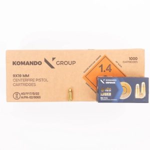 KOMANDO DEFENSE 9MM BRASS PLATED 115GR (500 RND VALUE PACK) HANDGUN AMMO