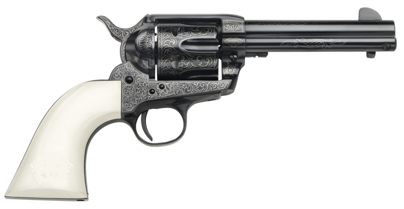 Taylors and Co 1873 Cattleman Outlaw Legacy Engraved Blued .45 LC 4.75" Barrel 6-Rounds