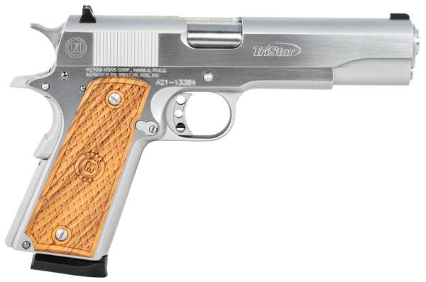 TriStar American Classic Government 1911 45 ACP 5" Barrel 8 Rounds Chrome Steel Frame/Slide