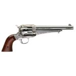 Taylor's & Company 1875 Army Outlaw 357 Magnum 7.5in White Engraved Steel Revolver - 6 Rounds