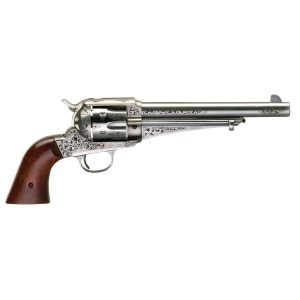 Taylor's & Company 1875 Army Outlaw 357 Magnum 7.5in White Engraved Steel Revolver - 6 Rounds