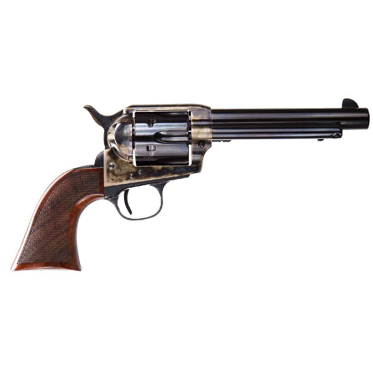 Taylor's & Company Smoke Wagon Deluxe 357 Magnum 5.5in Taylor Polished Blued / Color Case Hardened Steel Revolver - 6 Rounds