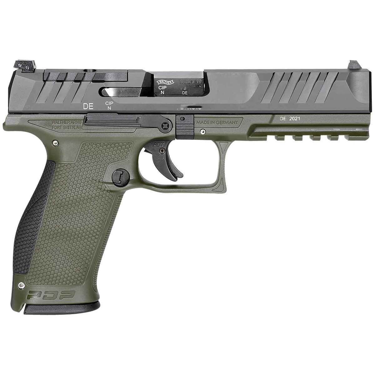 Walther PDP 9mm Luger 4.5in Green / Black Pistol - 18+1 Rounds