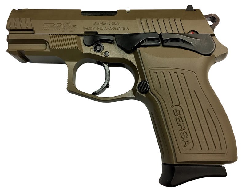 Bersa TPR9 Compact Pistol Flat Dark Earth 9mm 3.25" Barrel 13-Rounds with Interchangeable Sig Style Sights