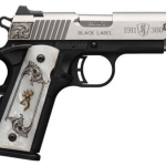 Browning 1911 380 ACP Medallion Compact Engraved 8 Rounds 4.25" Barrel White Pearl SS/PRL