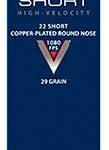 CCI Short HV .22Short 29GR Copper-Plated Round Nose 100Rds