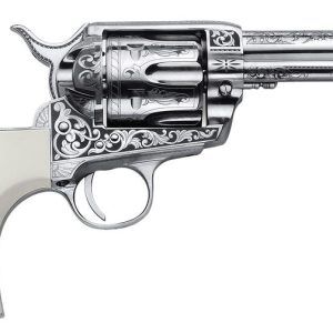 Cimarron Firearms Huckleberry Engraved Nickel .45 Colt 3.5" Barrel 6-Rounds