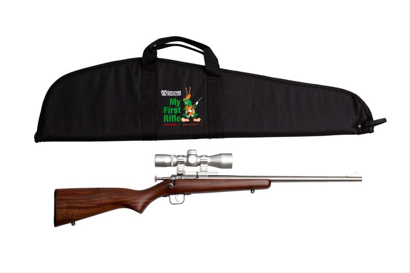 Crickett Single Shot Rifle Package Walnut .22 LR 16.125" Barrel 1-Rounds w/ Scope & Bag