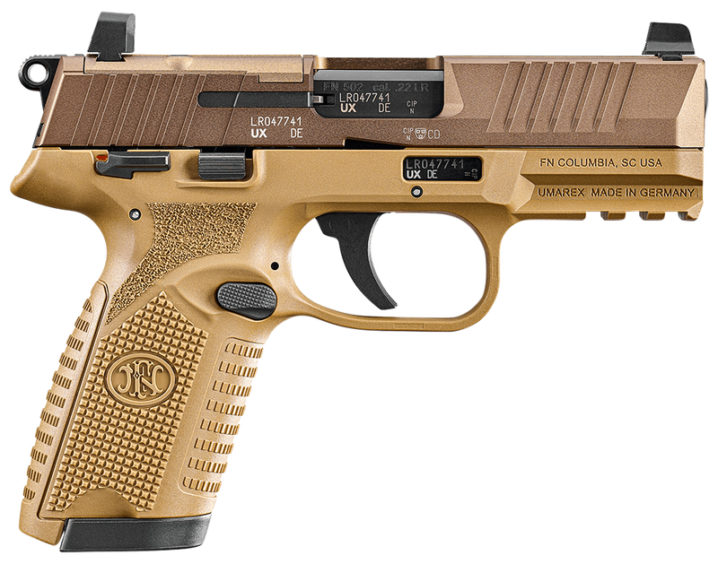 FN 502 MRD Flat Dark Earth .22 LR 4" Barrel 10-Rounds FN 502 MRD Flat Dark Earth .22 LR 4" Barrel 10-Rounds - HANDGUNS - Miami Shooters Supply