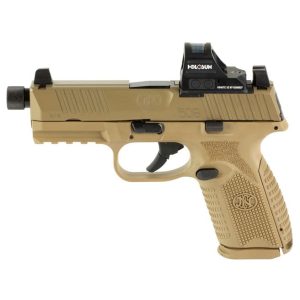 FN 509M Tactical Flat Dark Earth 9mm 4.5" Barrel 15/24-Rounds w/ Holosun 407C Red Dot Sight - HANDGUNS - Miami Shooters Supply