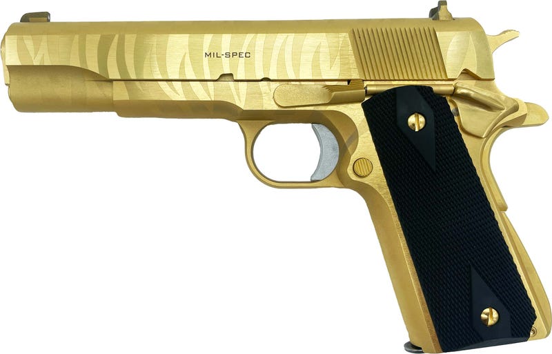 Springfield Armory Mil-Spec 24 Carat Gold Tiger Stripe .45 ACP 5" Barrel 7-Rounds GrabAGun Exclusive