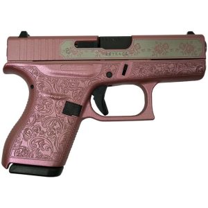 Glock 42 Custom "Glock & Roses Medusa Pink"  .380 ACP 3.2" Barrel 6-Rounds - HANDGUNS - Miami Shooters Supply