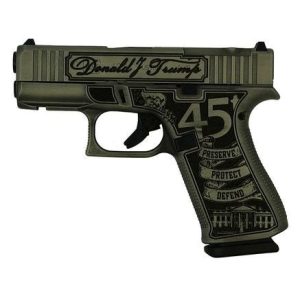 Glock 43X MOS Custom "Trump 2024" Crushed Silver Distressed 9mm 3.4" Barrel 10-Rounds