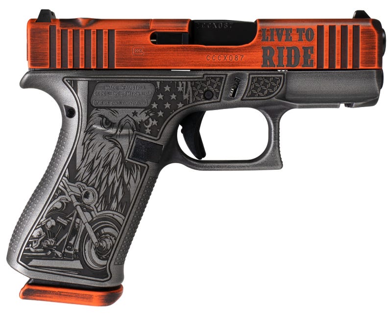 Glock 43X MOS "Live To Ride" Orange 9mm 3.4" Barrel 10-Rounds
