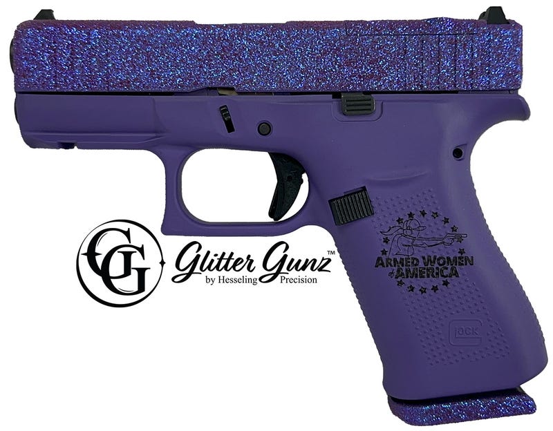 Glock 43X MOS Purple Glitter 9mm 3.4" Barrel 10-Rounds