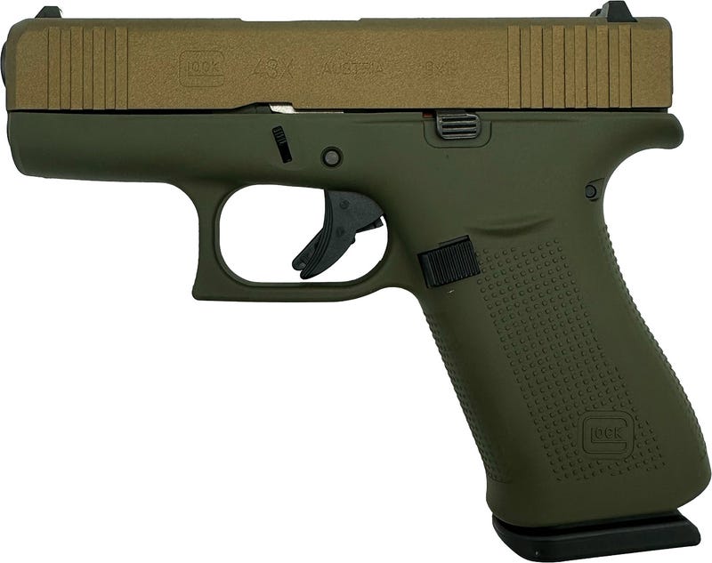 Glock 43X OD Green / Bronze 9mm 3.4" Barrel 10-Rounds GrabAGun Exclusive