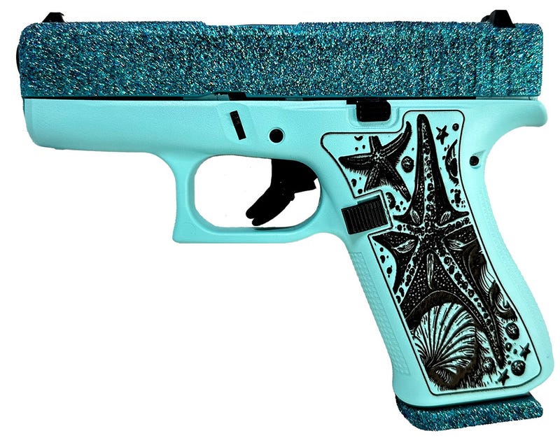 Glock 43X "Sea Star Glitter" Blue 9mm 3.4" Barrel 10-Rounds