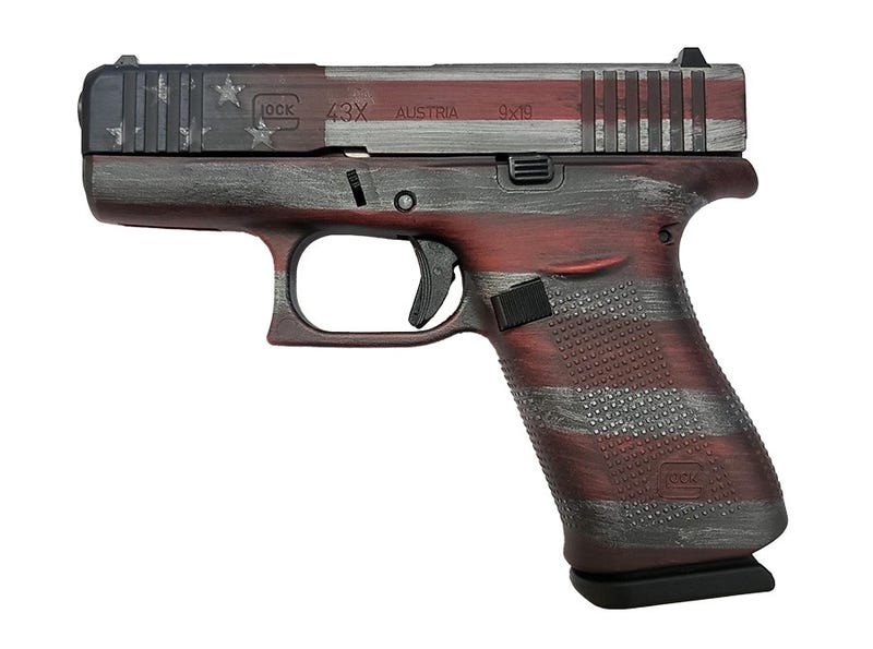 Glock 43X "USA Flag" Distressed 9mm 3.4" Barrel 10-Rounds