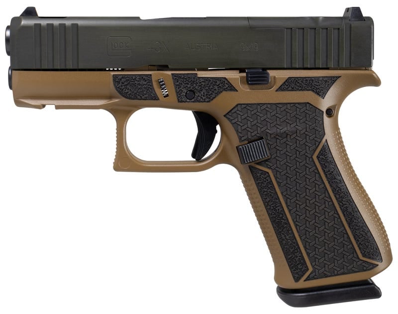 Glock 43x MOS "Happy Little Trees" Flat Dark Earth / Black 9mm 3.4" Barrel 10-Rounds