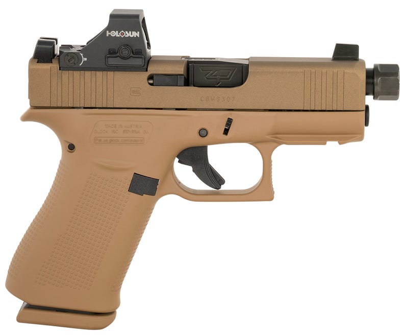 Glock G43X MOS Flat Dark Earth 9mm 3.4" Threaded Barrel 10-Rounds w/ Holosun HS 407K