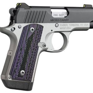 Kimber Micro Carry Advocate 380ACP 2.75-inch 7rd Night Sights Black / Stainless Purple Grips
