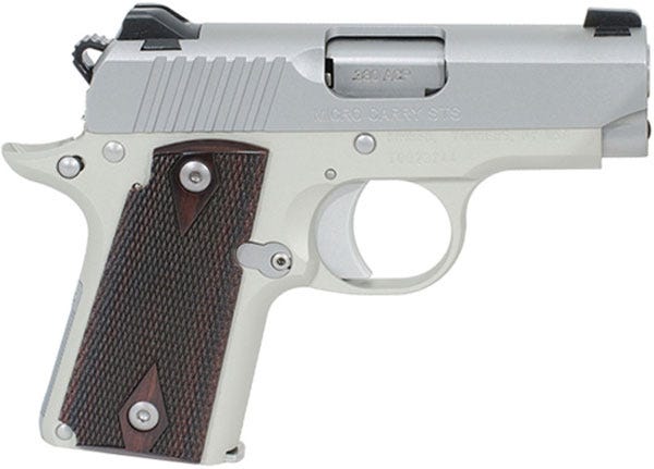 Kimber Micro Stainless Rosewood 380ACP 2.75 Inch  6 Rd Fixed Sights