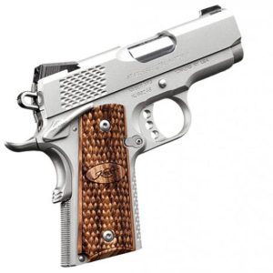 KIMBER STAINLESS ULTRA RAPTOR II 45 ACP 3 IN SATIN SILVER / ZEBRAWOOD 7RD NIGHT SIGHTS