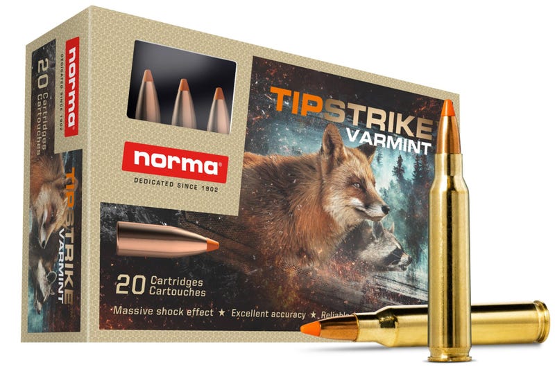 Norma Varmint Tipstrike Brass .223 Rem 55 Grain 20-Rounds Polymer Tip