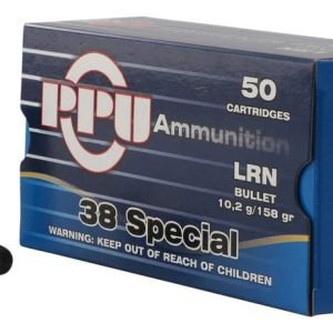 PPU Centerfire Handgun Brass .38 SPL 158-Grain 50-Rounds LRN