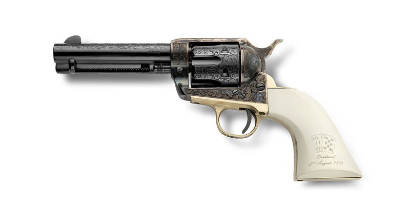 Pietta GWII Deadman's Hand Engraved Blued 9mm 4.75" Barrel 6-Rounds