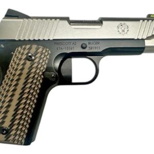 Ruger SR1911 Black / Stainless 9mm 4.25" Barrel 7-Rounds w/ G10 Desert Brown Grips