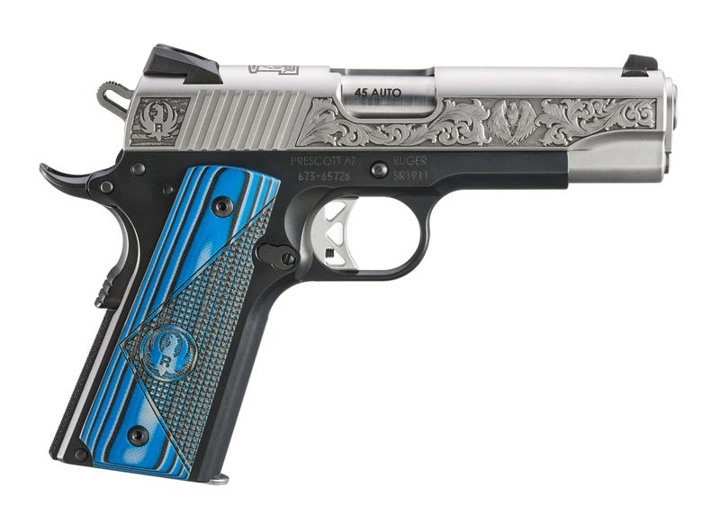 Ruger SR1911 Street Edition Stainless / Black .45 ACP 4.25" Barrel 7-Rounds Blue Grips