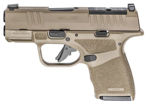 Springfield Armory Hellcat OSP Flat Dark Earth 9mm 3" Barrel 10-Rounds w/ Viridian RFX Green Dot