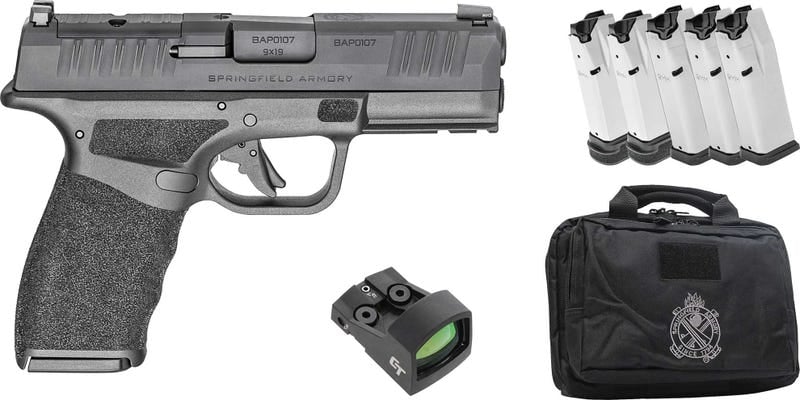 Springfield Armory Hellcat PRO OSP 9mm 3.7" Barrel 15/17-Rounds 5 Mags, CT1500 Red Dot