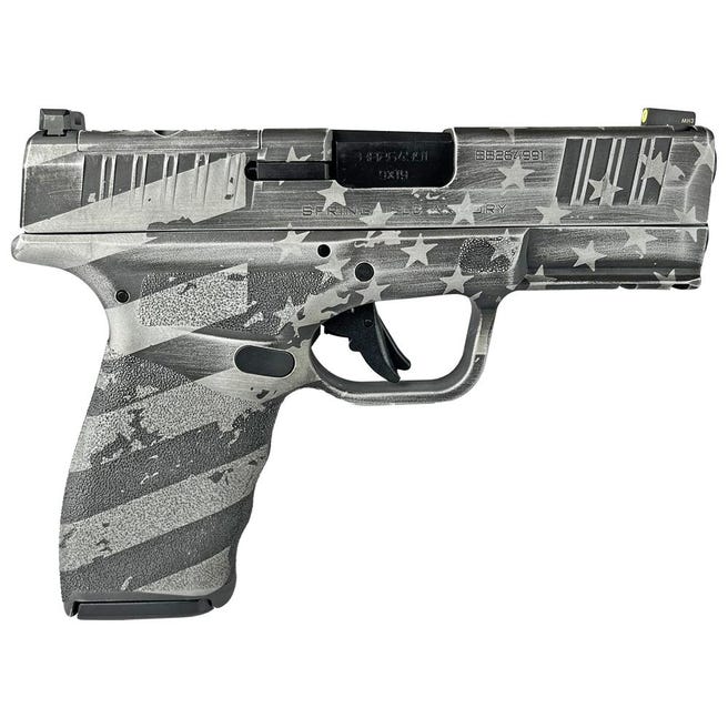 Springfield Hellcat Pro OSP Distressed Flag White 9mm 3.7" Barrel 15-Rounds