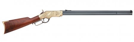 Taylors and Co 1860 Henry Lever Action Brass / Blued .44-40 24.25-inch 13Rds Laser-Engraved Hand-Chased