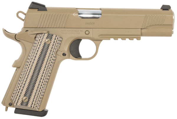 Tisas 1911 Raider Carry Flat Dark Earth 9mm 5" Barrel 9-Rounds