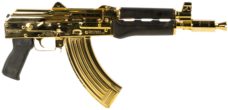 Zastava USA ZPAP92 AK Pistol 24k Gold 7.62 X 39 10" Barrel 30-Rounds