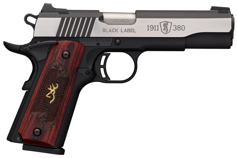 Browning 1911-380 Black Label Medallion Pro Stainless / Black .380 ACP 4.25" Barrel 8-Rounds Night Sights