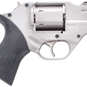 Chiappa Firearms Rhino 200DS Nickel .357 Mag 2" Barrel 6-Rounds Leather Holster