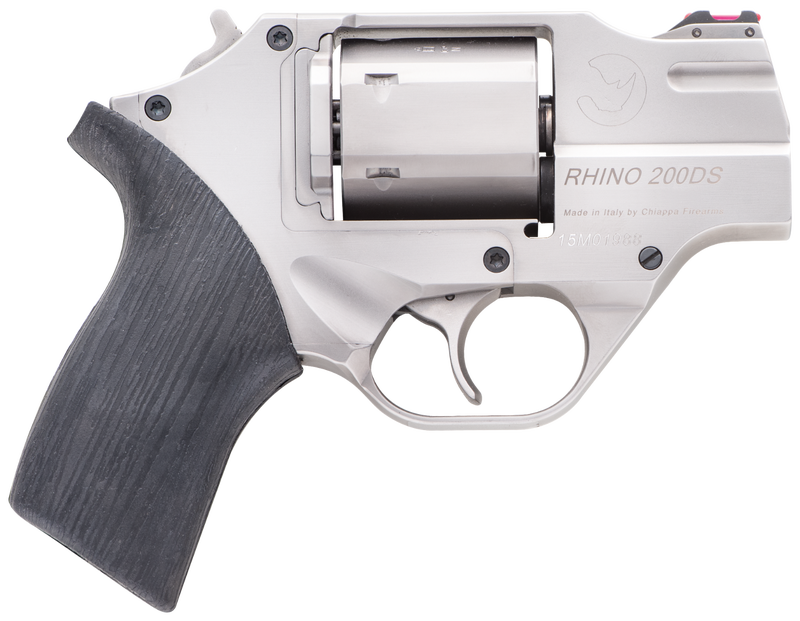 Chiappa Firearms Rhino 200DS Nickel .357 Mag 2" Barrel 6-Rounds Leather Holster