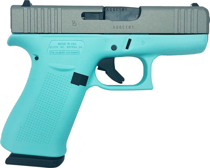 Glock 43X Tiffany Blue / Silver 9mm 3.41" Barrel 10-Rounds GrabAGun Exclusive