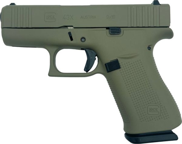 Glock 43X Flat Dark Earth 9mm 3.4" Barrel 10-Rounds GrabAGun Exclusive
