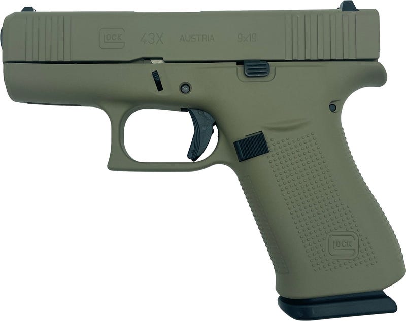 Glock 43X Flat Dark Earth 9mm 3.4" Barrel 10-Rounds GrabAGun Exclusive