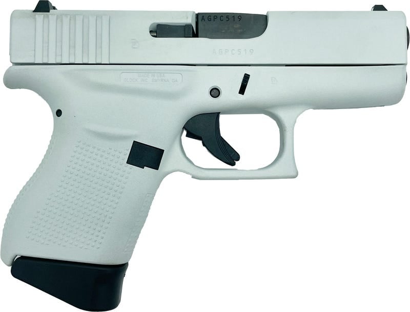 Glock 43 "Whiteout" White 9mm 3.39-inch Barrel 6-Rounds GrabAGun Exclusive